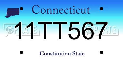 11TT567 Connecticut License Plate