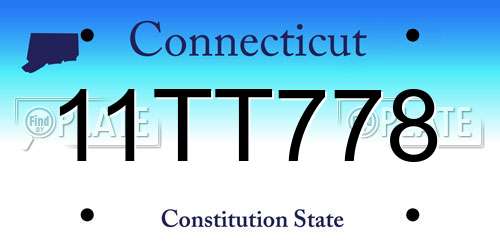 11TT778 Connecticut License Plate