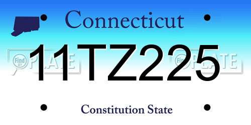 11TZ225 Connecticut License Plate