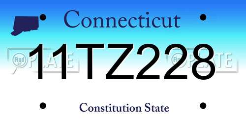 11TZ228 Connecticut License Plate