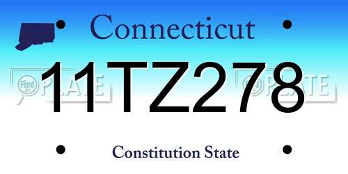 11TZ278 Connecticut License Plate
