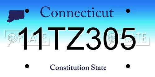 11TZ305 Connecticut License Plate