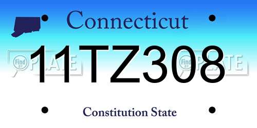 11TZ308 Connecticut License Plate