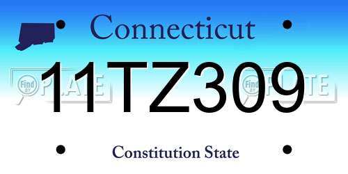 11TZ309 Connecticut License Plate