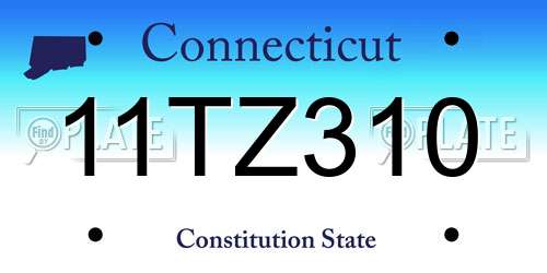 11TZ310 Connecticut License Plate