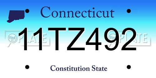 11TZ492 Connecticut License Plate