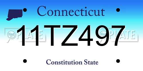 11TZ497 Connecticut License Plate