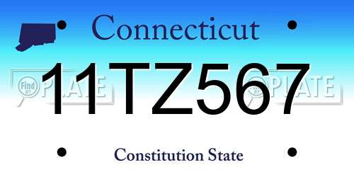 11TZ567 Connecticut License Plate