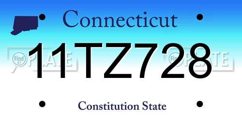 11TZ728 Connecticut License Plate