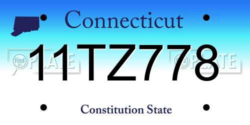11TZ778 Connecticut License Plate