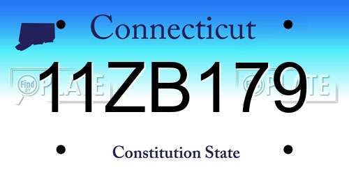 11ZB179 Connecticut License Plate