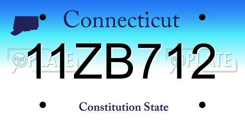 11ZB712 Connecticut License Plate