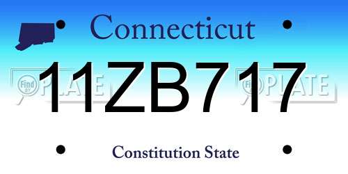 11ZB717 Connecticut License Plate
