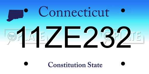 11ZE232 Connecticut License Plate