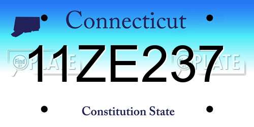 11ZE237 Connecticut License Plate
