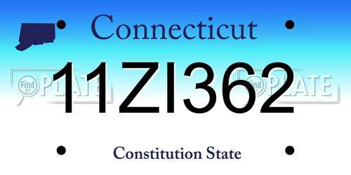 11ZI362 Connecticut License Plate