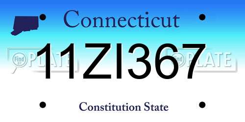 11ZI367 Connecticut License Plate