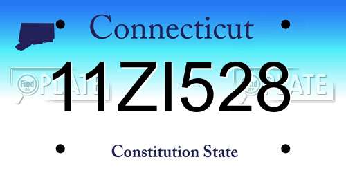 11ZI528 Connecticut License Plate