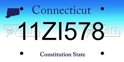 11ZI578 Connecticut License Plate