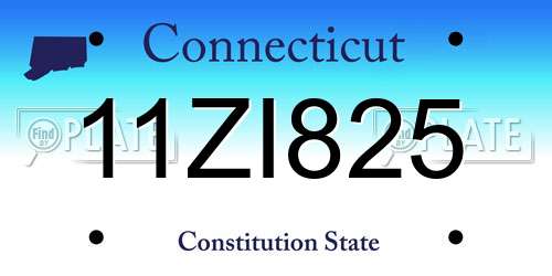 11ZI825 Connecticut License Plate