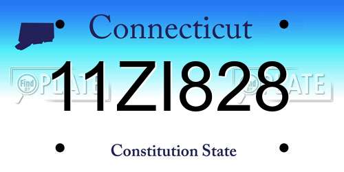 11ZI828 Connecticut License Plate