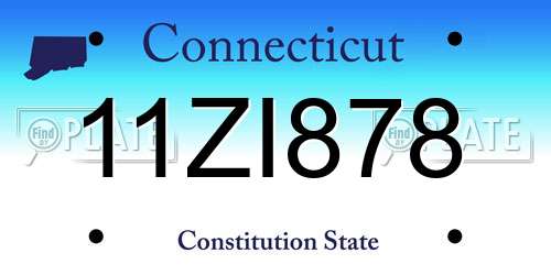 11ZI878 Connecticut License Plate