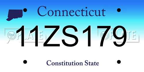 11ZS179 Connecticut License Plate