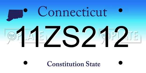 11ZS212 Connecticut License Plate