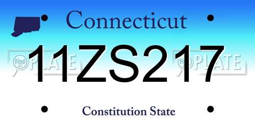11ZS217 Connecticut License Plate
