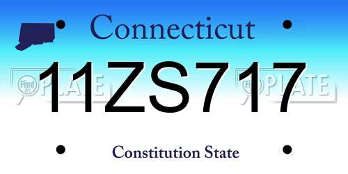 11ZS717 Connecticut License Plate