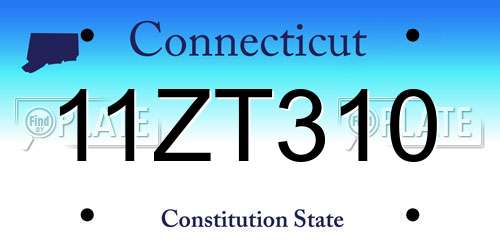 11ZT310 Connecticut License Plate