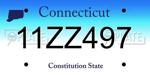 11ZZ497 Connecticut License Plate