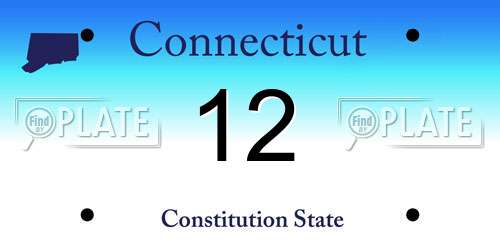 12 Connecticut License Plate
