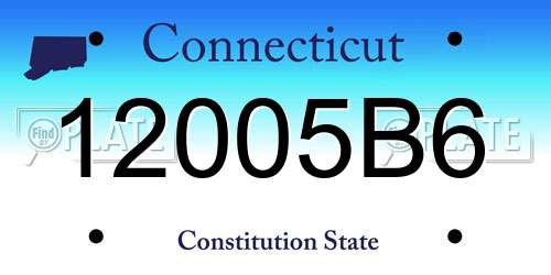 12005B6 Connecticut License Plate