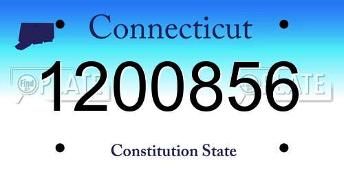 1200856 Connecticut License Plate