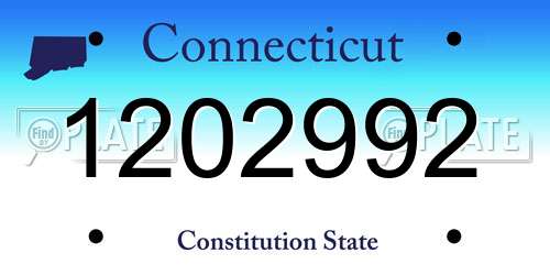 1202992 Connecticut License Plate