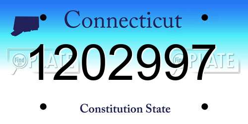 1202997 Connecticut License Plate