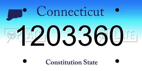 1203360 Connecticut License Plate