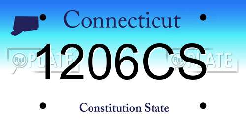 1206CS Connecticut License Plate