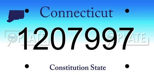 1207997 Connecticut License Plate