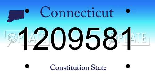 1209581 Connecticut License Plate