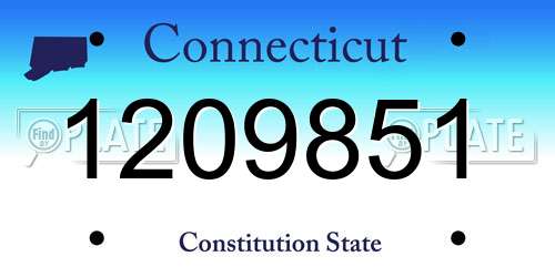 1209851 Connecticut License Plate