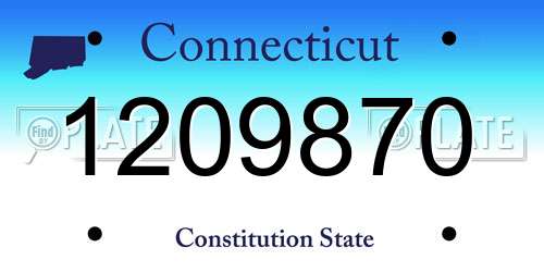 1209870 Connecticut License Plate