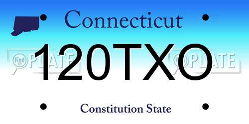 120TXO Connecticut License Plate