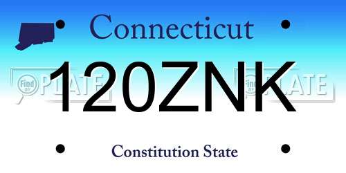 120ZNK Connecticut License Plate