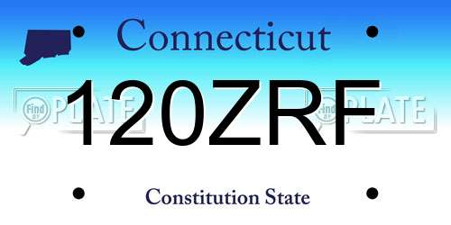 120ZRF Connecticut License Plate