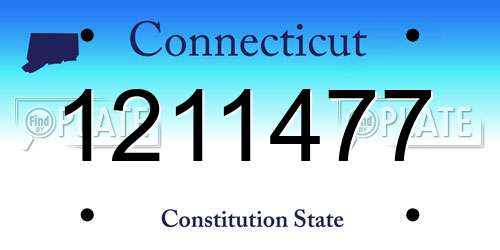1211477 Connecticut License Plate
