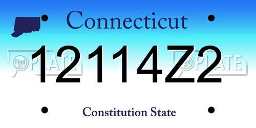 12114Z2 Connecticut License Plate