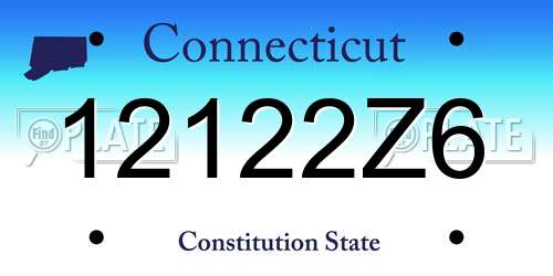 12122Z6 Connecticut License Plate