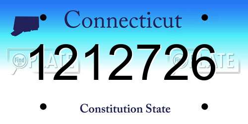 1212726 Connecticut License Plate